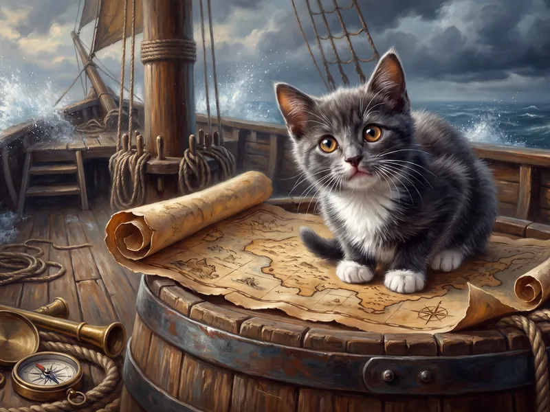 Salty Paws Studies the Map