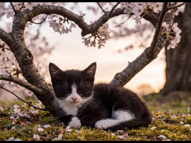 Tuxedo's Petal-Soft Farewell